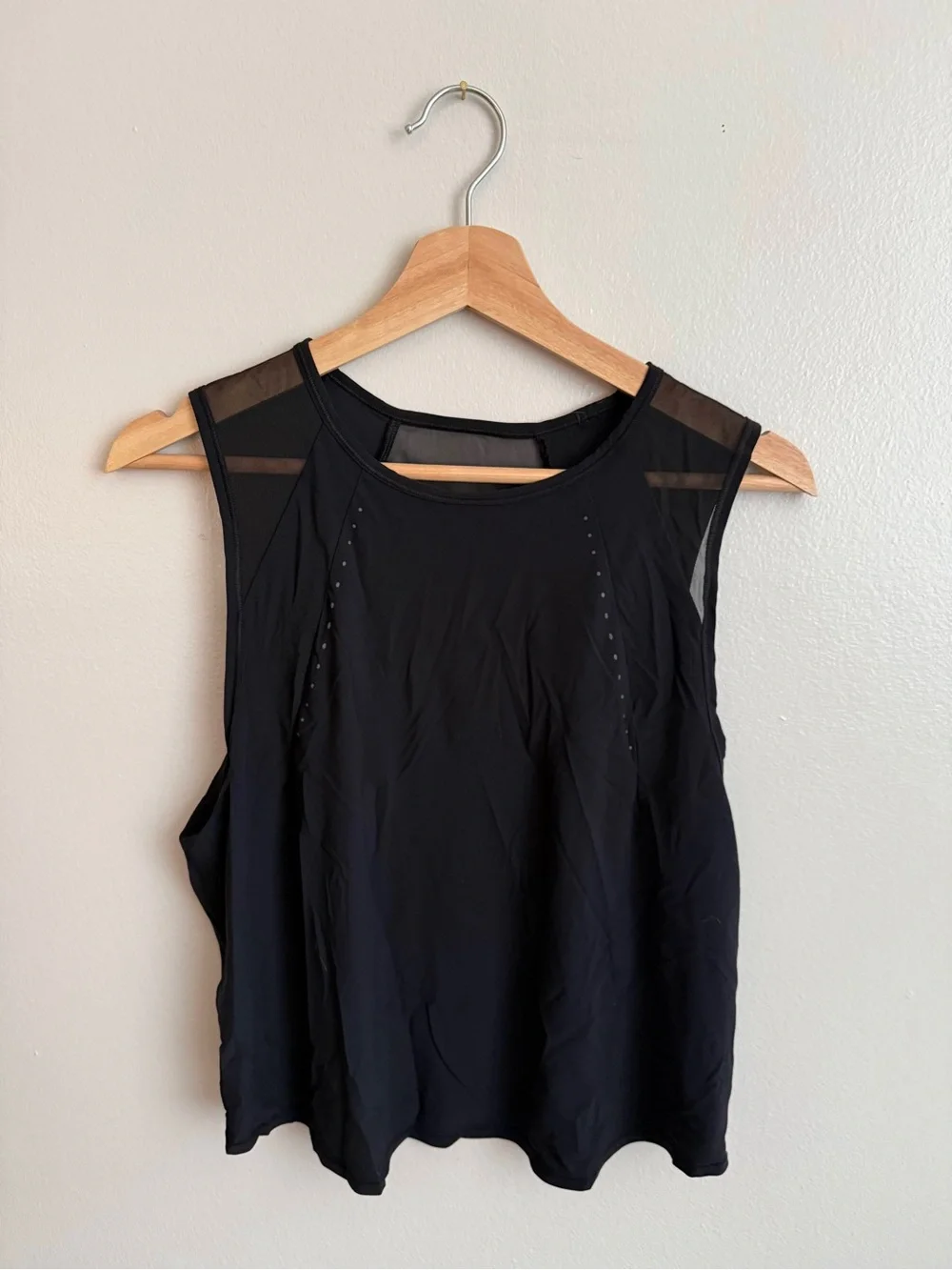 lululemon athletica Black Mesh-Accent Sleeveless Tank